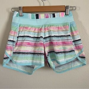 Ivivva by Lululemon Athletic Shorts Pastel Stripes Size 14